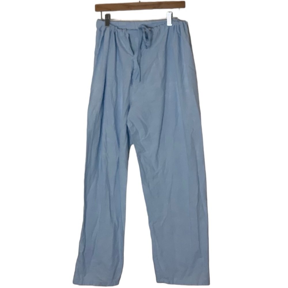 Basic blue cotton drawstring relaxed scrub pants size extra large